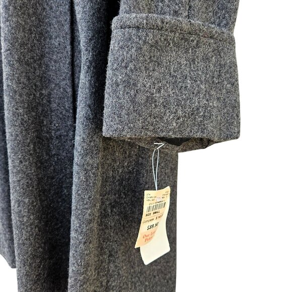 1980s Gray Wool Swing Car Coat w Velvet Trim NWT Volup 2X - Picture 12 of 15